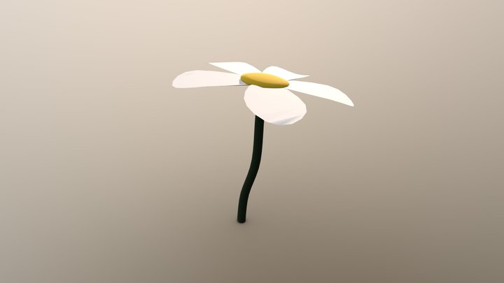 Low Poly Flower 3D Model