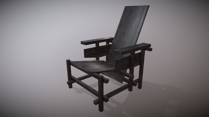 Prototype for Red-Blue Chair (G. Rietveld, 1918) 3D Model