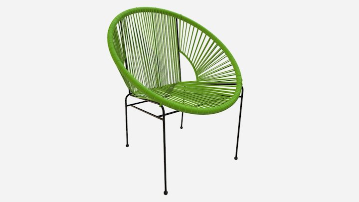 Alfonz Fauteuil Long Beach Pomme Metal Plastique 3D Model