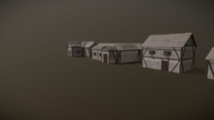 Medieval Buildings with Interior (Game Ready) 3D Model