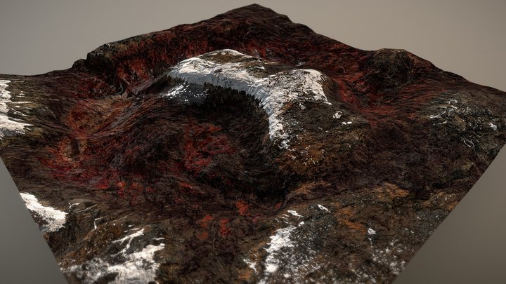 Vulcano Mountain (World Machine Low Poly) 3D Model