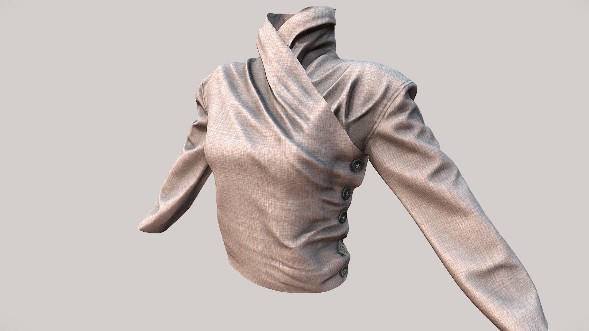 Female Designer Gauze Wrap Top - Buy Royalty Free 3D model by 3dia ...