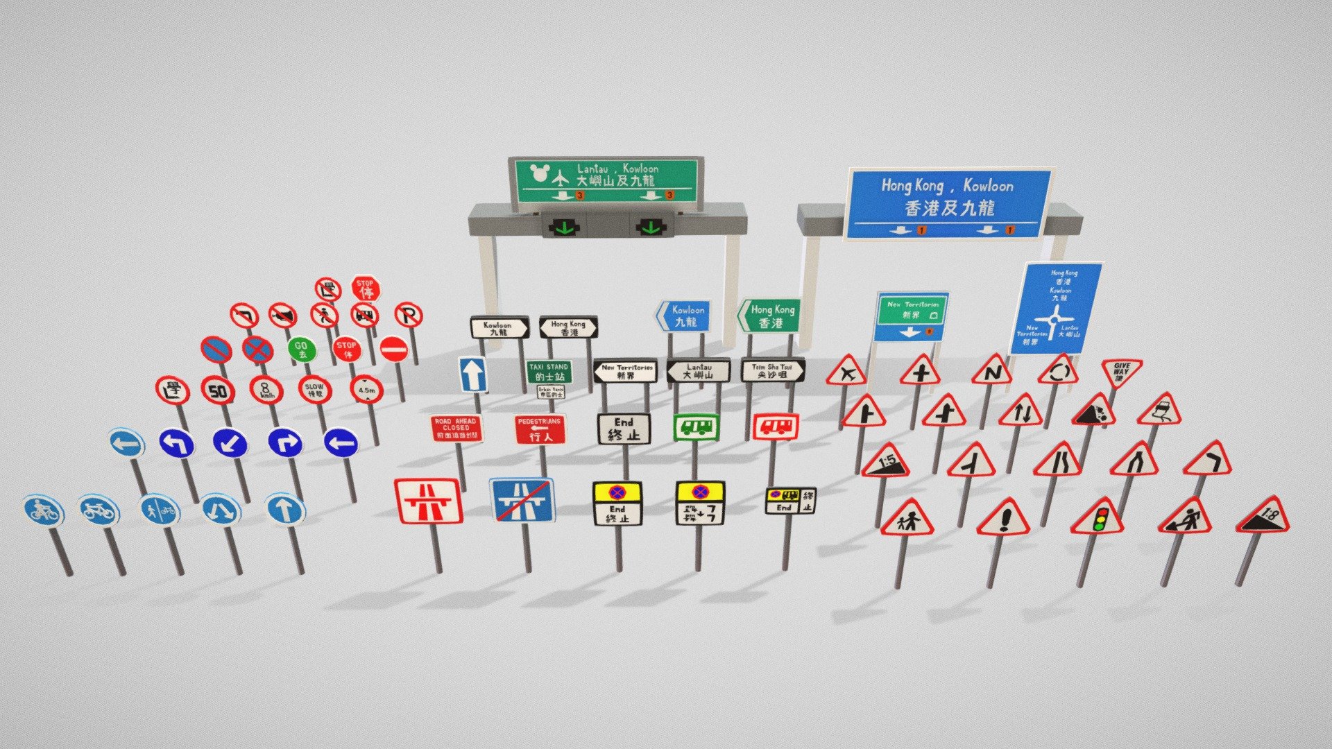 Hong Kong Signage Pack Buy Royalty Free 3D model by businessyuen