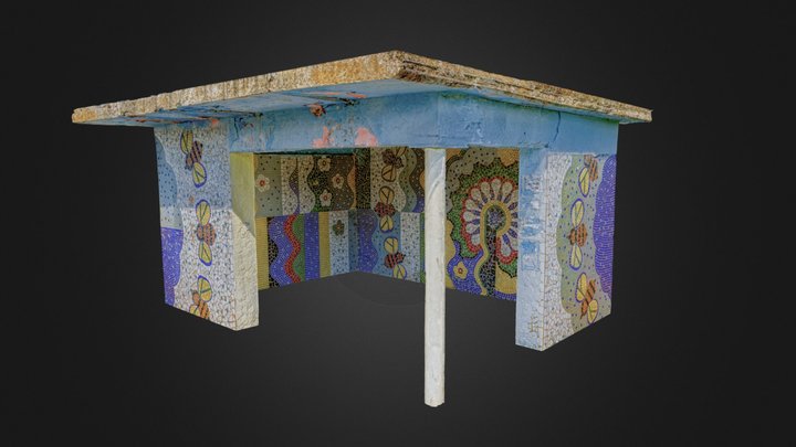 Stadnia, Mosaic Bus Stops, Poltava Region 3D Model