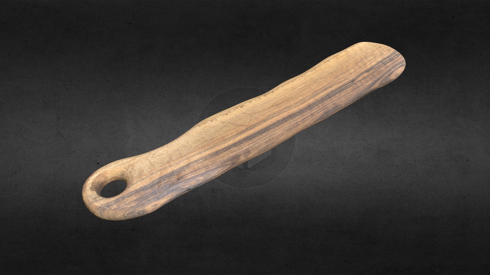 3D model Board - This is a 3D model of the Board. The 3D model is about a wooden hammer on a black surface.