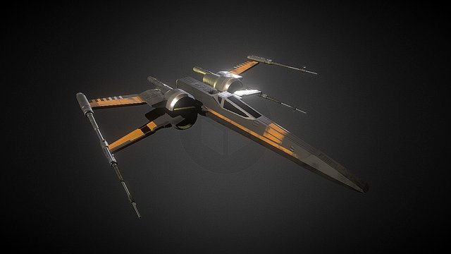 Poe Dameron's X-Wing TFA 3D Model