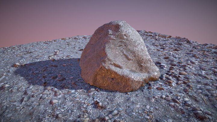 Plain Rock and Terrain 3D Model