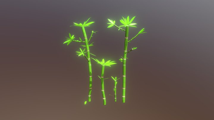 Set Of Bamboos 3D Model
