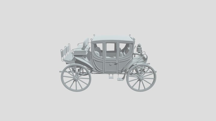 Horse-Drawn Passenger Carriage 3D Model