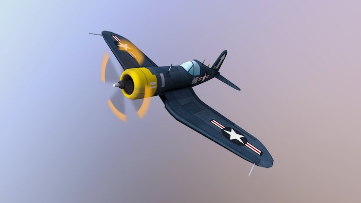 Iwo Jima F4U Corsair 3D Model