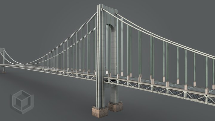 Low Poly Verrazano-Narrows Bridge New York 3D Model