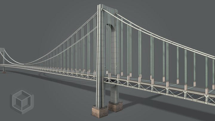 Low Poly Verrazano-Narrows Bridge New York 3D Model
