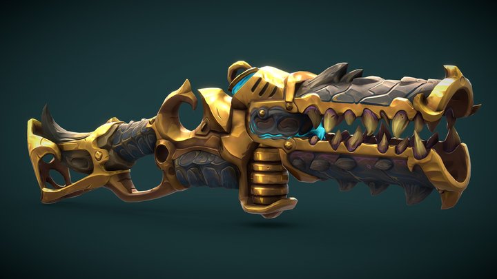 Stylized gun (from Wayfinder) 3D Model