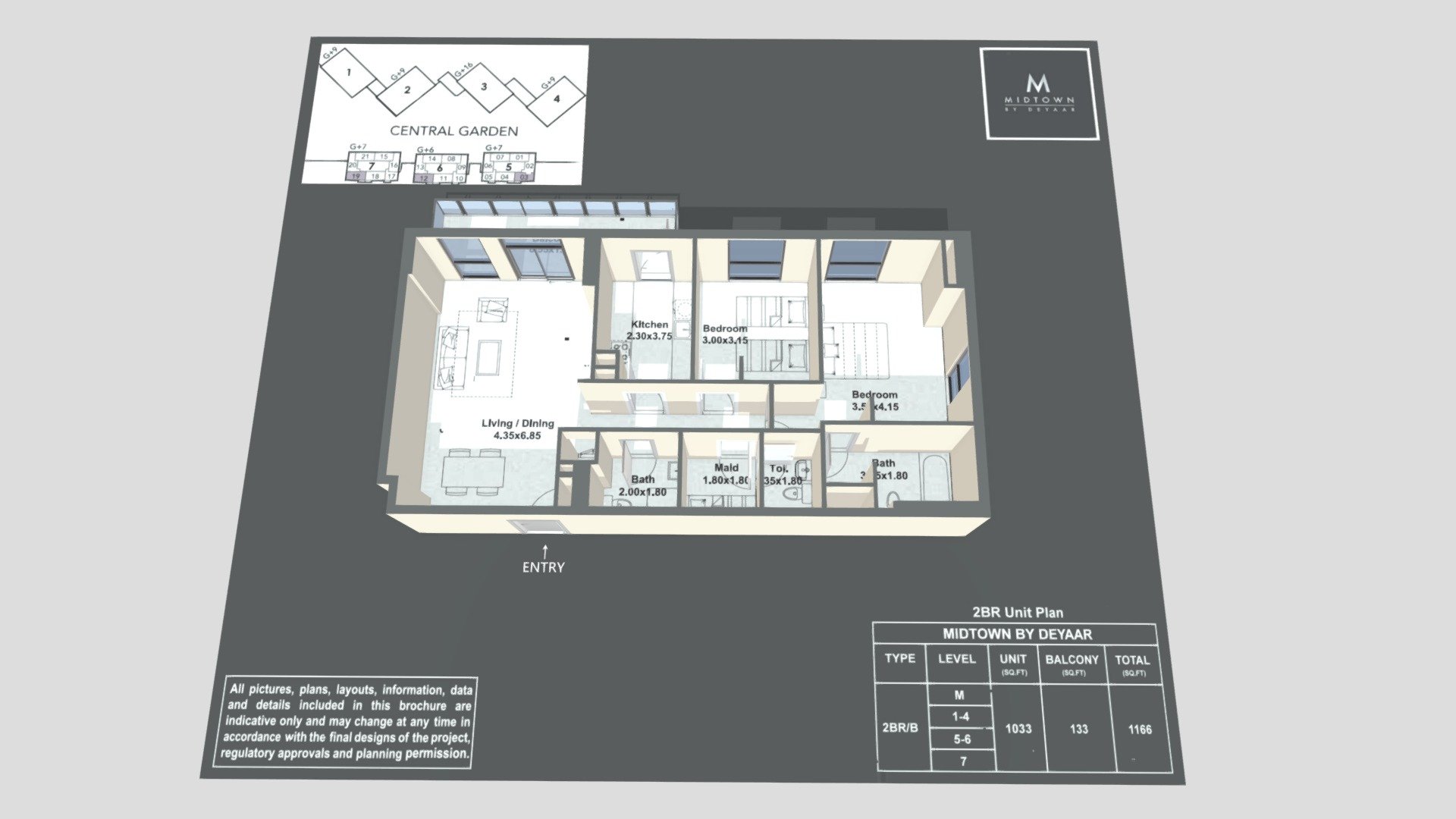 Midtown - 2BR/B - 3D Model By SquareYards (@square-yards) [13631d9 ...