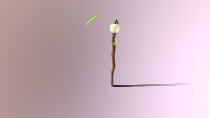 Low Poly Mage Staff 3D Model