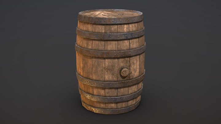 Wooden Barrel - Medieval Project 3D Model