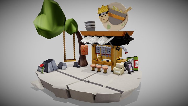 Naruto's Ramen Shop 3D Model
