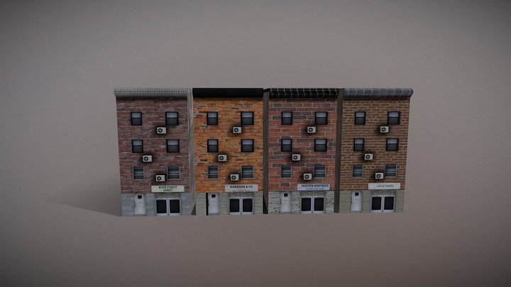 Lowpoly Apartments -4 Variants – Free 3D Model STL
