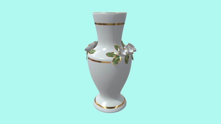 Vase with Roses 3D Model