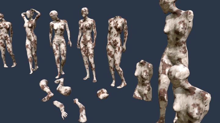 Post Apocalyptic Decaying Mannequins 3D Model