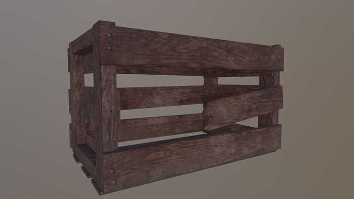 Art Creatin Wooden Crate 3D Model