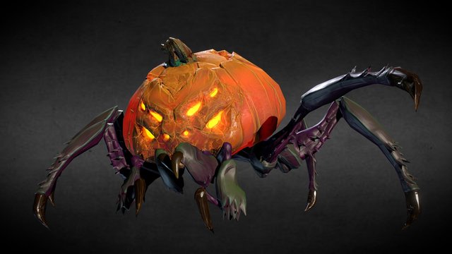 Pumpkin Spider 3D Model