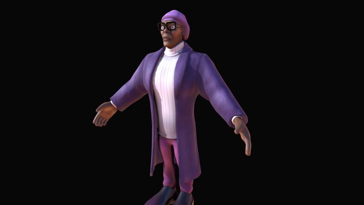 Stylised Samuel L Jackson t pose 3D Model