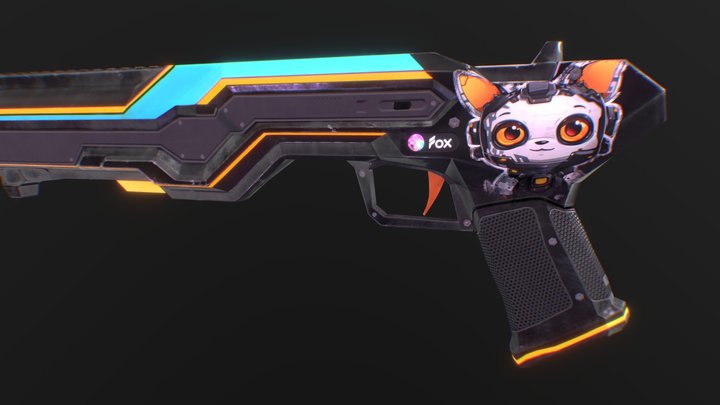 3D Cyberpunk Weapon 3D Model