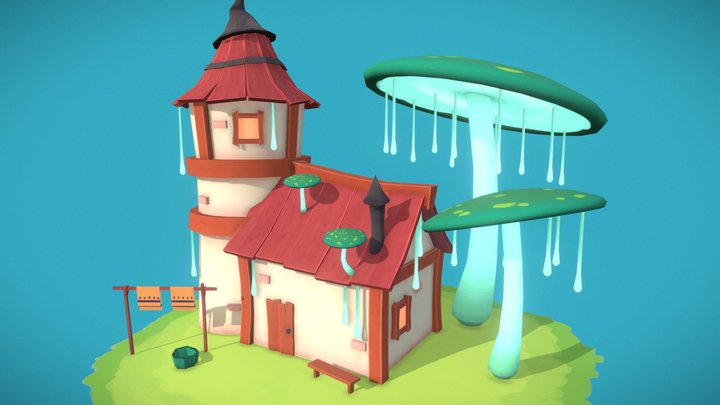 Mushroom House 3D Model
