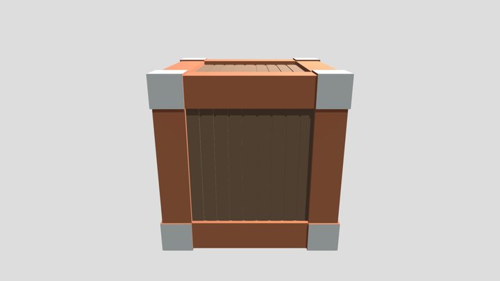 Wooden Crate lit 3D Model