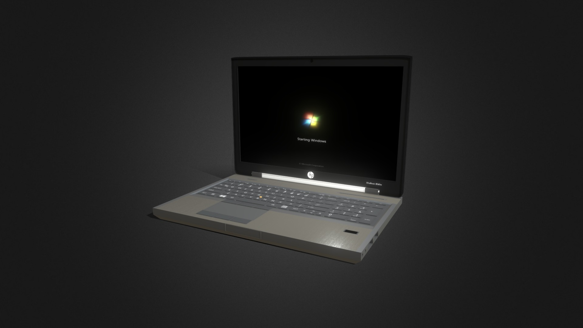 3D model HP Elitebook Laptop - This is a 3D model of the HP Elitebook Laptop. The 3D model is about a laptop with a keyboard.