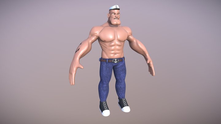 Modern Popeye | Game-Ready 3D Character 3D Model