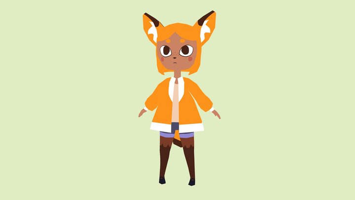 Fox Girl - Low Poly 3D Model 3D Model