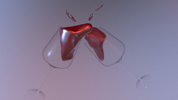 Glass of wine 3D Model