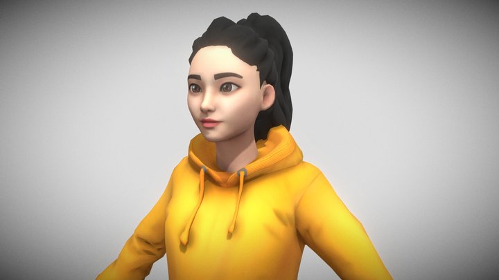 Cute Korean Girl Full Body 3D Model 3D Model