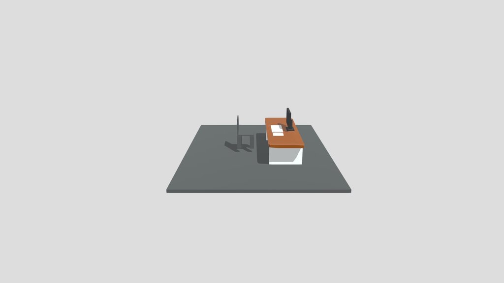 Simple Computer Desk Setup (Low Poly)