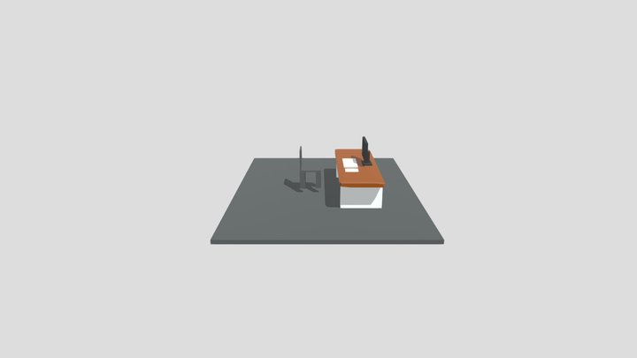 Simple Computer Desk Setup (Low Poly)