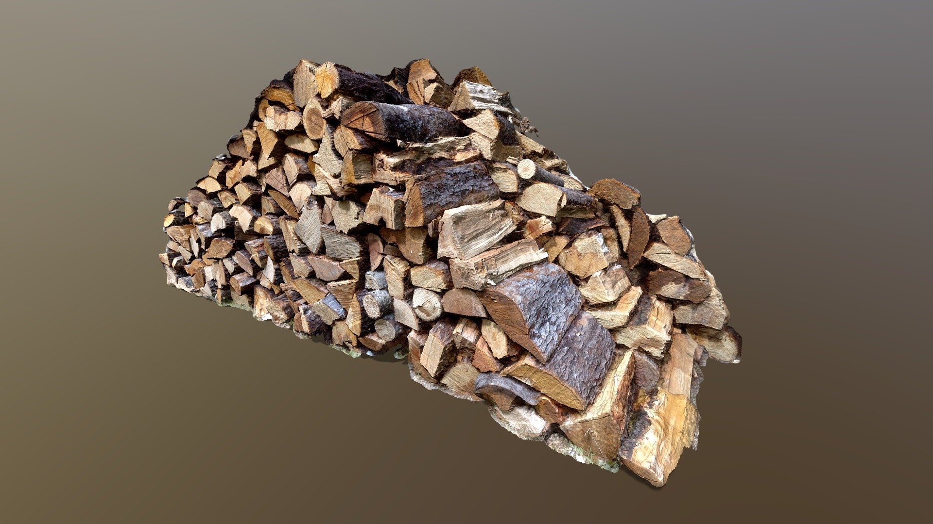 Photoscanned Pile of Chopped Wood Logs