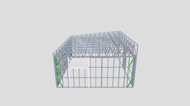 Гараж 8х7х3 1 скат 3D Model
