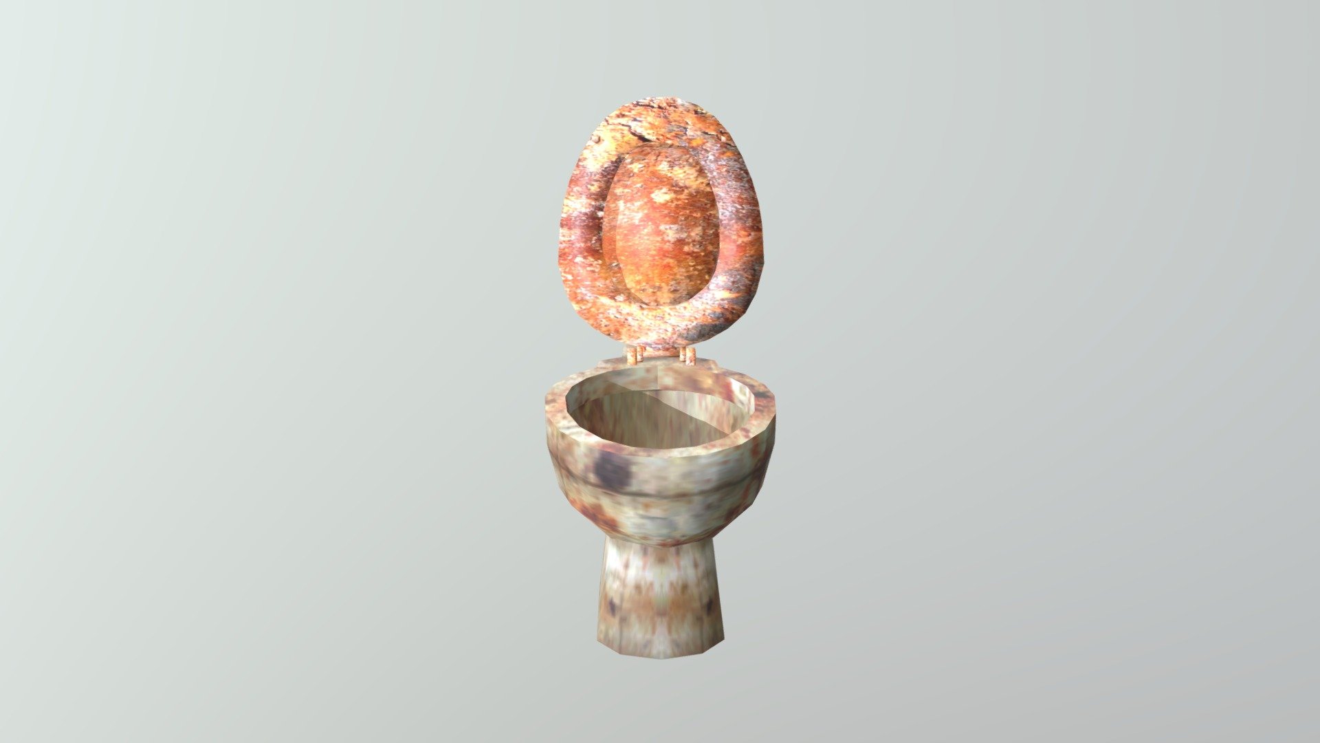 Silent Hill Dirty Toilet With Seat And Lid Up