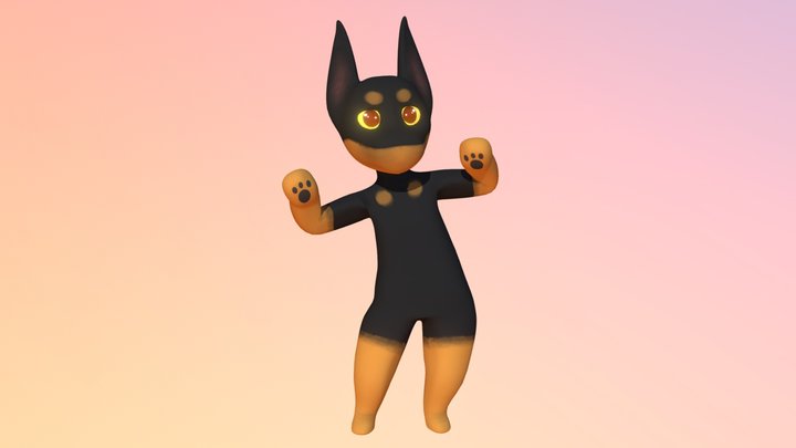 Doberman Doggy 3D Model