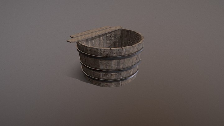 Medieval Water Tub 3D Model