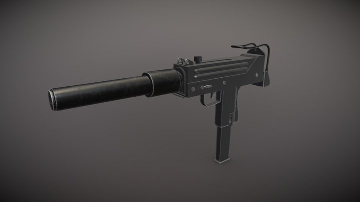 Mac-10 Lowpoly 3D Model