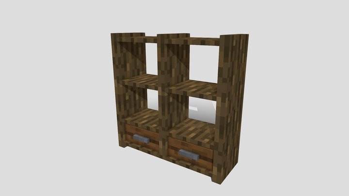 Dark Oak Shelf 3D Model