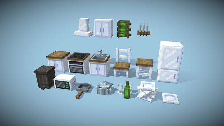Kitchen Furniture - Minecraft 3D Model