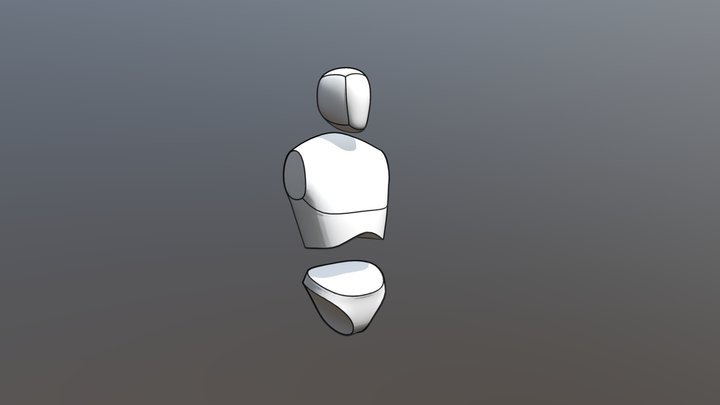 Male Figure Basic Shapes Drawing Aid 3D Model