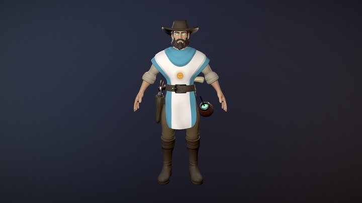 Gaucho Low Poly 3D Model