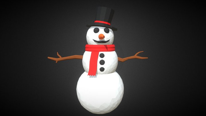 Snowman - Low Poly 3D Model