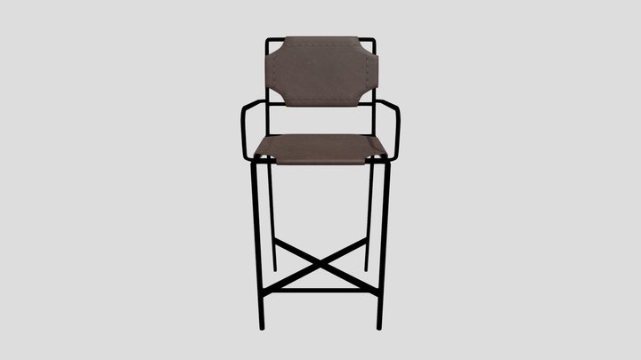 Brown Leather Counter Bar Stool – Kostenloses 3D-Modell STL