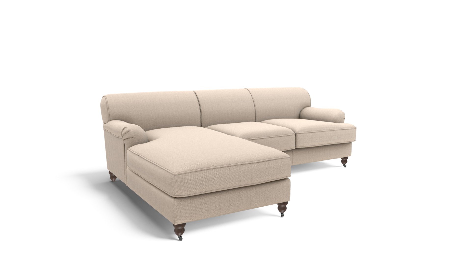 Orson LHF Chaise End Corner Sofa, Biscuit Beige